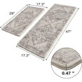 thumbnail image 2 of Anti Fatigue Kitchen Mat, Boho Distressed Kitchen Rugs Sets of 2, Kitchen Floor Mats Non Slip Cushioned, Waterproof Standing Mat for Laundry, Office, Sink, Desk, Light Brown 17"x47"+17"x29", 2 of 6