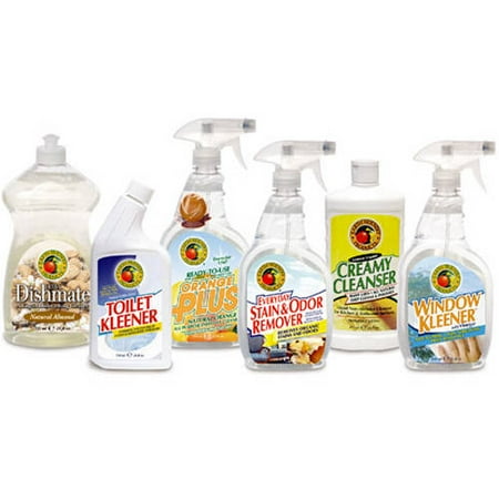 Earth Friendly Products Kitchen and Bathroom Cleaning Supplies Variety Pack, 6 ct
