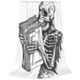 thumbnail image 2 of Vsdgher Skeleton Book Lover Ultra-Soft Micro flannel Blanket Throw Blankets for Couch Sofa, Bed (4 sizes)-40"x30", 2 of 7