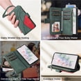 thumbnail image 6 of YEYKX for Samsung Galaxy A17/A26 5G 6.7" Wallet Phone Case with 9 Card Holder Zipper Pocket, Magnetic Closure Premium Folio PU Leather Flip Case with Wrist Strap for Samsung Galaxy S26 Plus 5G 6.7", 6 of 9