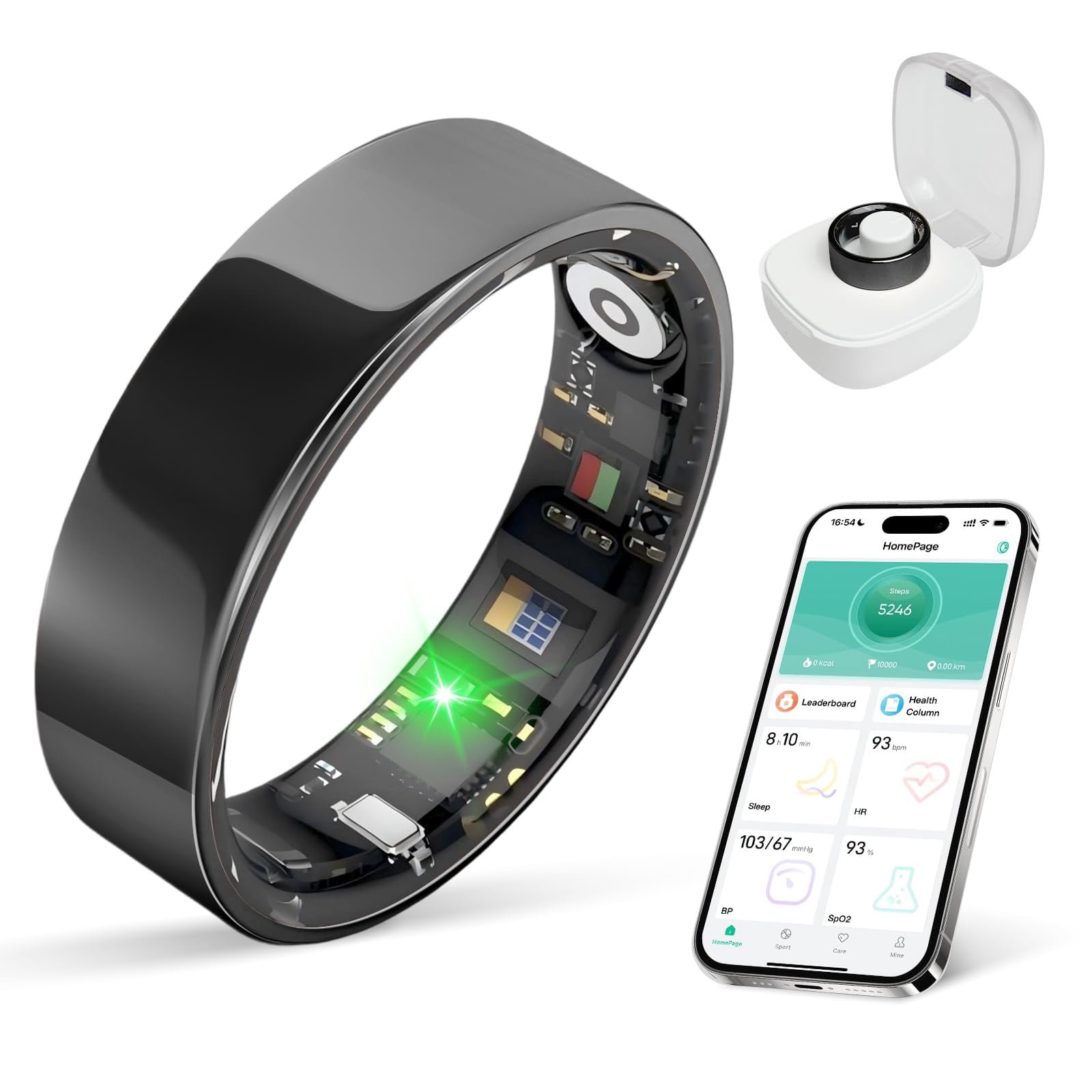 Monitor de actividad física Smart Health Ring BIEMHA, negro | Walmart ...