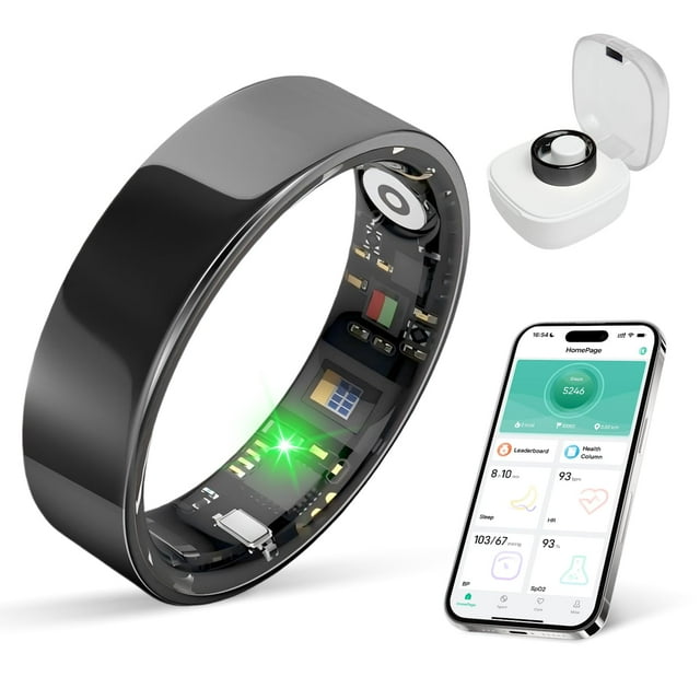 Monitor de actividad física Smart Health Ring BIEMHA, negro