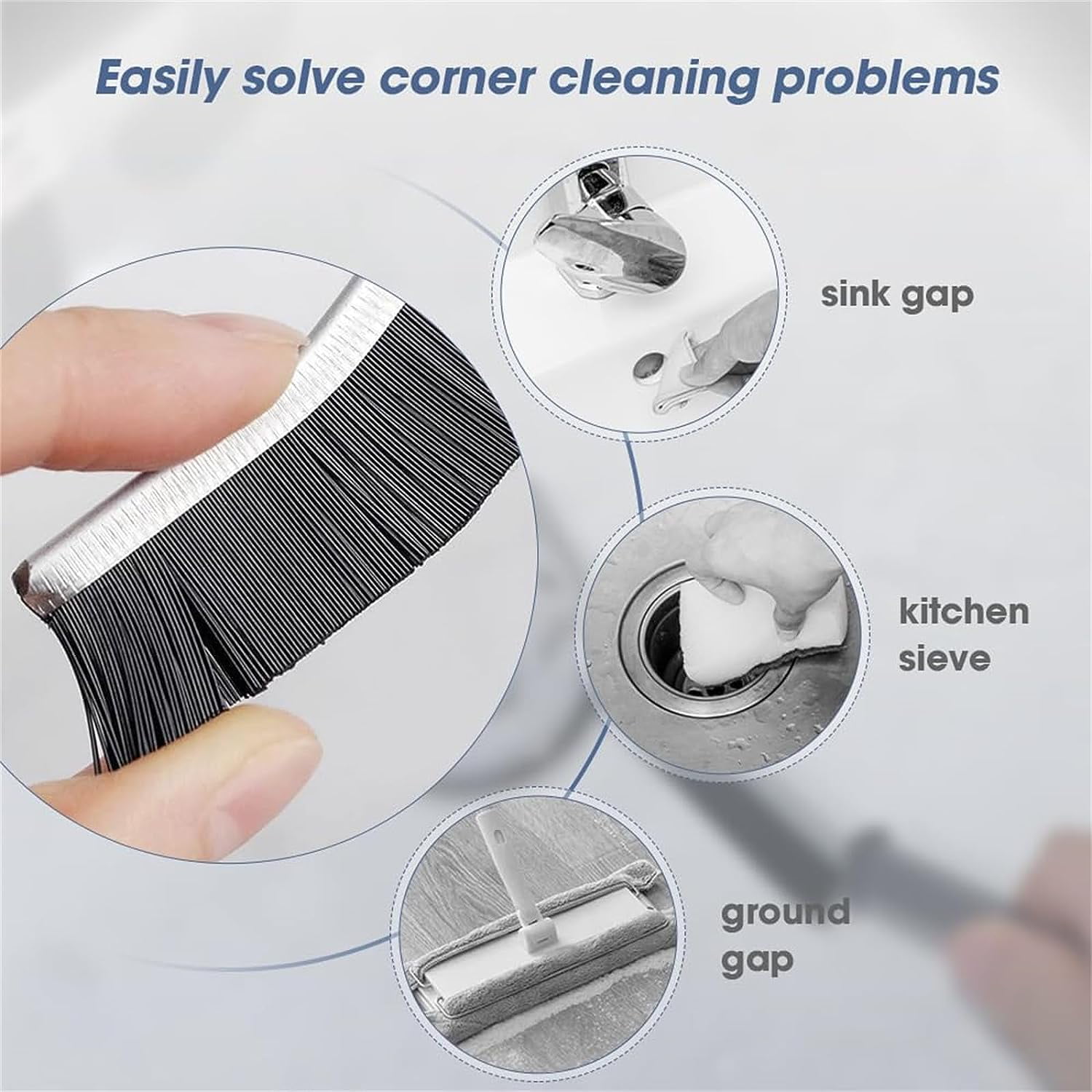 Hard-Bristled Crevice Cleaning Brush, Crevice Gap Cleaning Brush,  Multifunctional Recess Crevice Cleaning Brush, Cleaner Scrub Brush, (8pcs)  