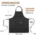 thumbnail image 2 of Bundlepro Kitchen Cooking Apron,Adjustable Bib Chef Apron with 2 Pockets for Men Women,Black Stripe, 2 of 7