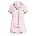 thumbnail image 7 of Joyspun Women's Dreamy Soft Collection Notch Collar Top and Shorts Pajama Set, 2-Piece, Sizes XS-3X, 7 of 7