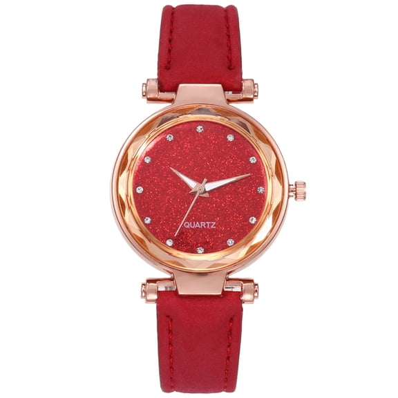 Elegant Starry Sky Frosted Dial Ladies Belt Wristwatch for Women