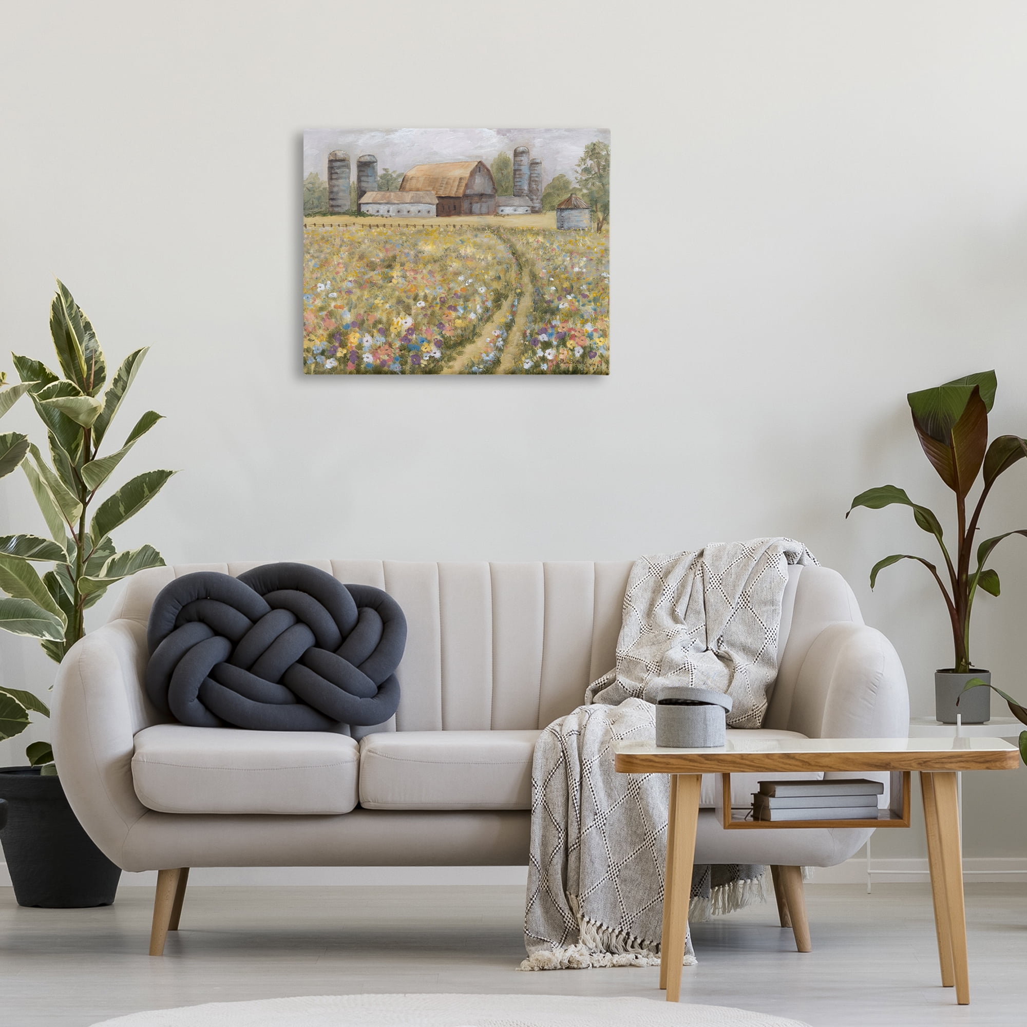 Stupell Industries Meadow Path to Barn Landscape Painting Gallery Wrapped Canvas Art Print Wall Art, 30 x 24