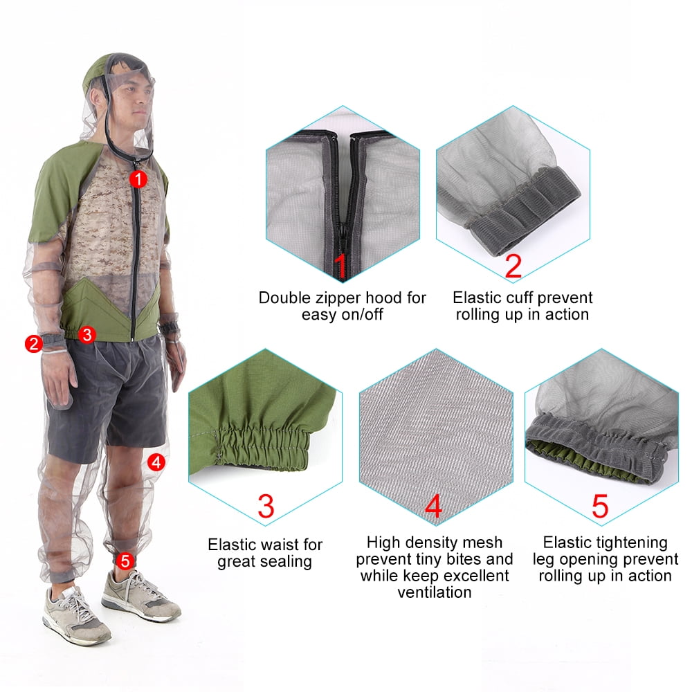 cookout utensil Outdoor Repellent Suit Bug Jacket Mesh Hooded Suits Fishing Hunting Camping Jacket Protective Mesh Shirt Gloves Pants