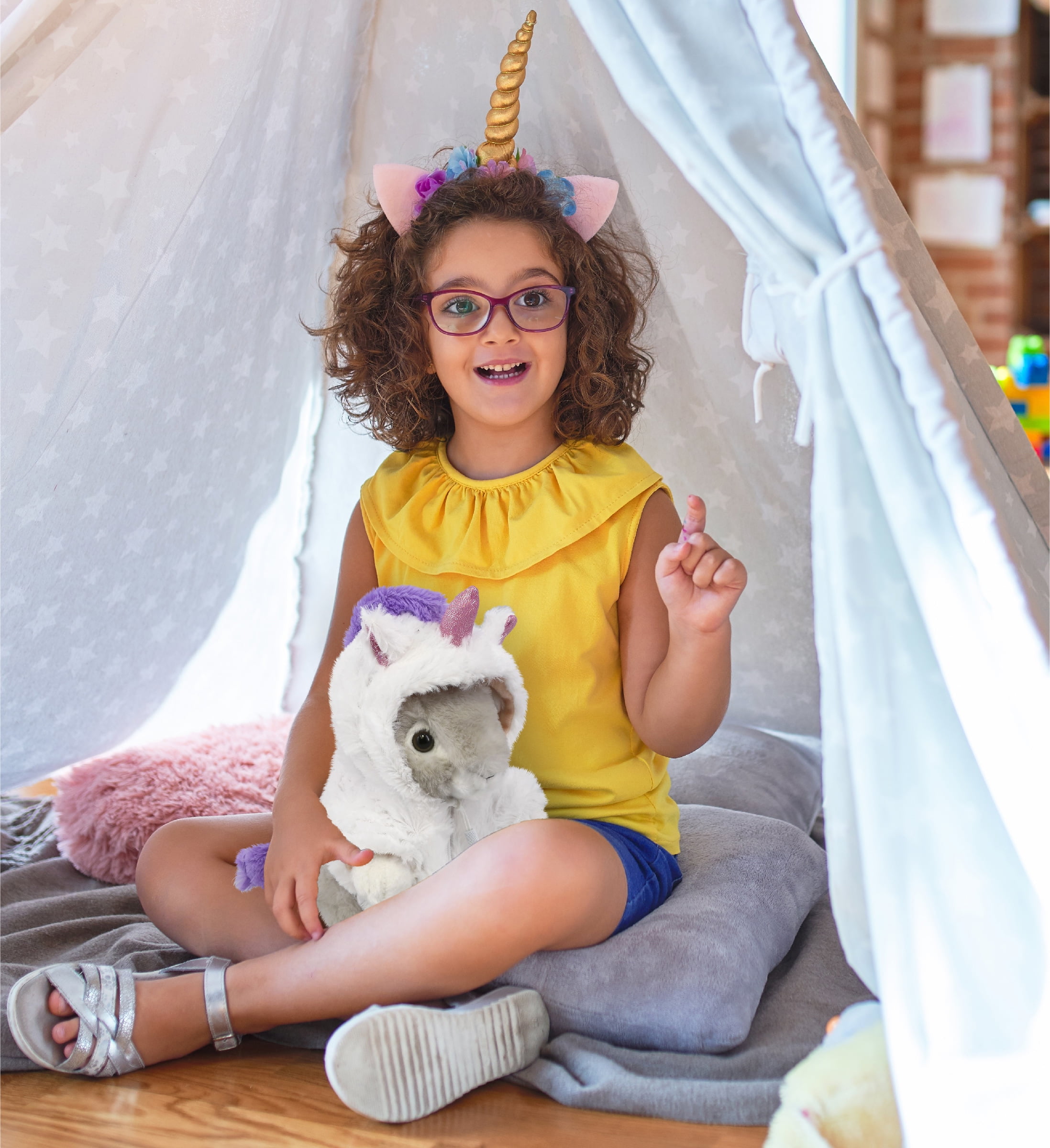 DolliBu Grey Rabbit Unicorn Plush Stuffed Animal Toy - Super Soft Bunnycorn Dress Up with Removable Unicorn Plush Outfit, Cute Fantasy Gift - 6.5 Inches