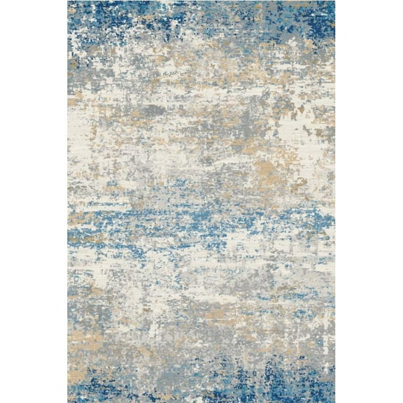 Yesfashion Carpets Area Rugs Washable 1300Gsm 450Gsm Pearl Velvet Folded Washed Back Printed Carpet-Abstract-Colorful Texture Gray blue 10*13ft