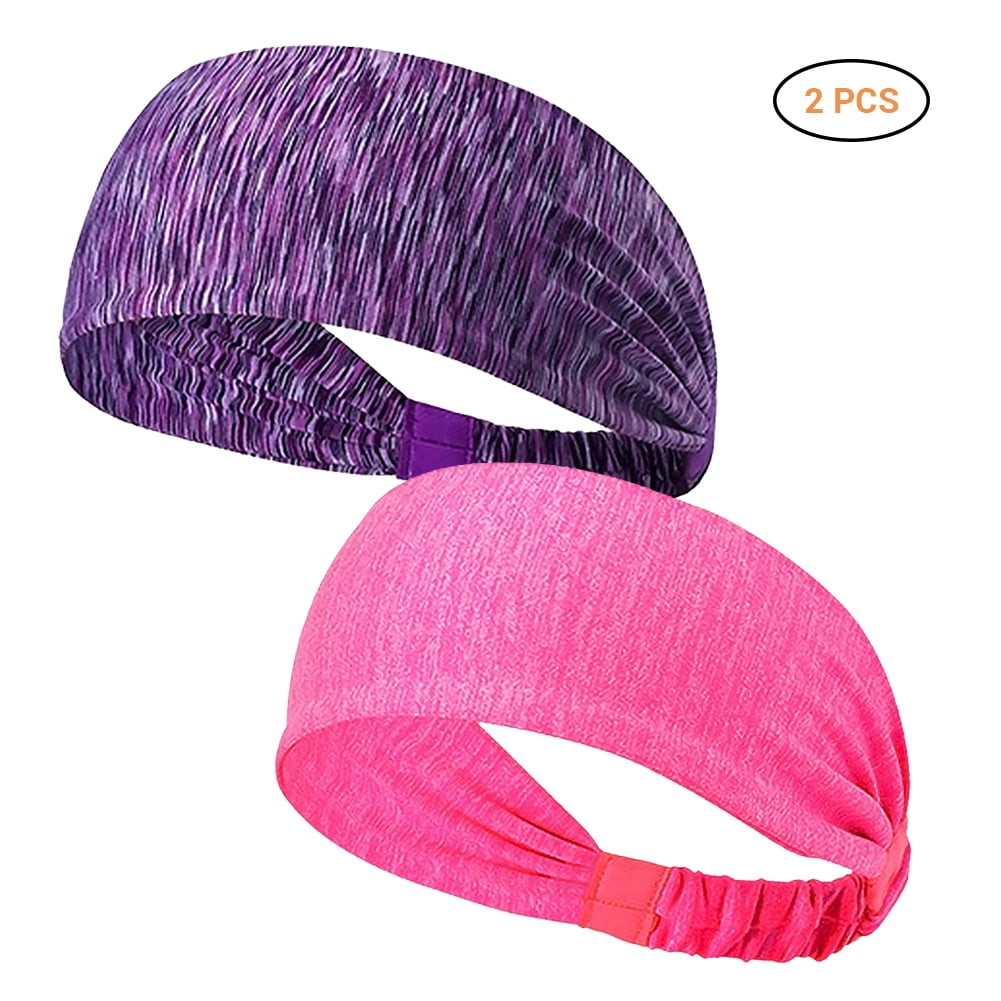 Tofern Men Women Wide Reflective Breathable Headband Moisture Wicking Sweatband Head Wrap Hair Band for Running Cycling Fitness Yoga 