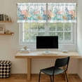 thumbnail image 5 of Nautical Coastal Tier Curtains 36 Inch Length, Summer Sea Corals Shells Starfish Green Plaid Cafe Short Curtains for Bathroom Sink, Small Kitchen Curtain Light Filtering Drapes 2 Panels 27.5"Wx36"L, 5 of 8