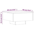 thumbnail image 4 of vidaXL Coffee Table Brown Oak 60x60x31.5 cm Engineered Wood, 4 of 5
