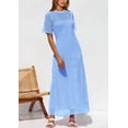 thumbnail image 3 of Vestido PRETTYGARDEN Maxi de Verano 2025 Azul Hueco 2XL, 3 of 6