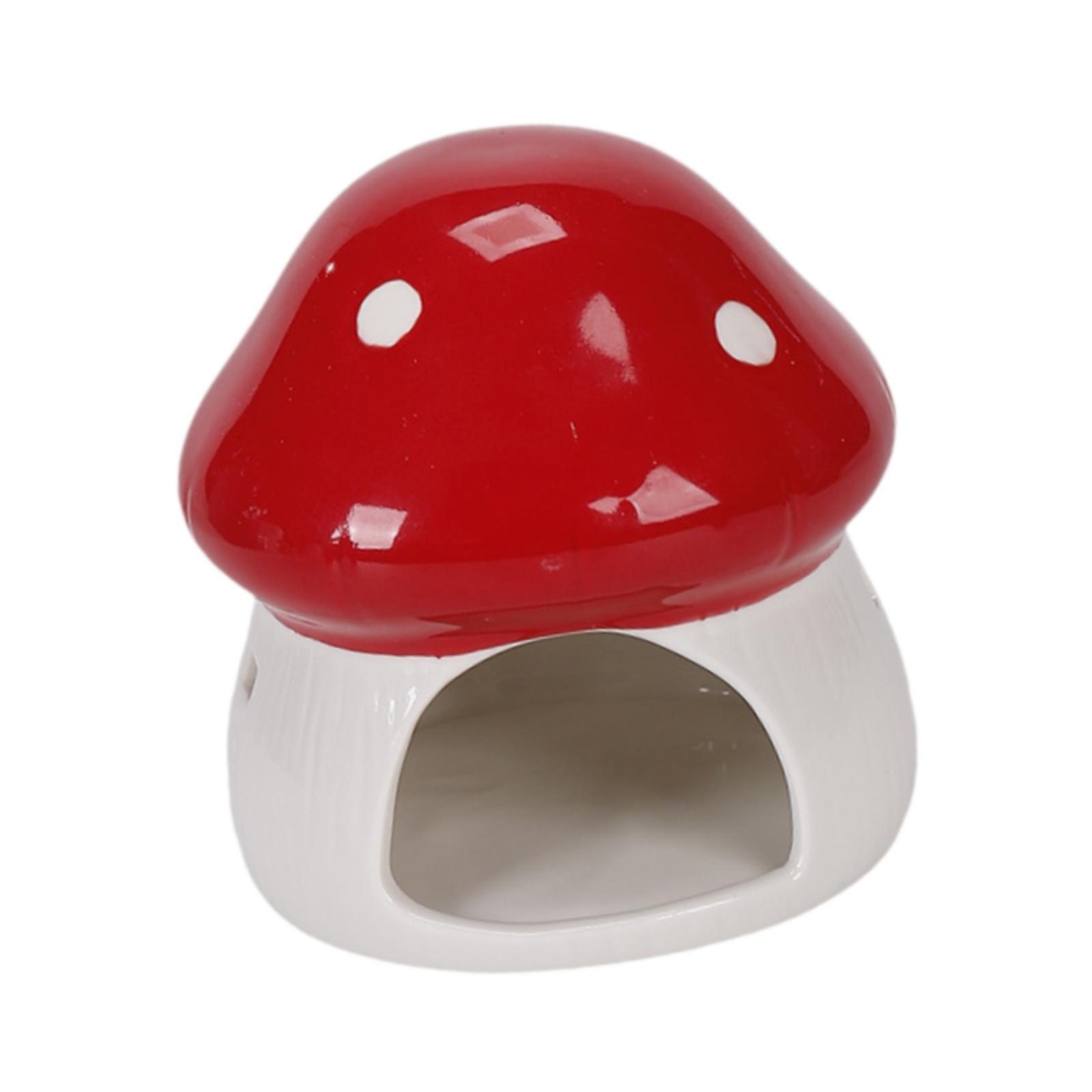 Hamster Habitat Ceramic Mushroom House Adorable Durable Decoration for Chinchilla Guinea Pig Squirrel