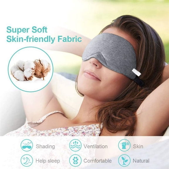 Sleep Sleep Pure Cotton Eye Mask for Men and Women, Light Blocking, Airplane, Train, Nap, Sleeping, Travel, Breathable, Shaping, Office
