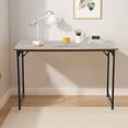 thumbnail image 2 of Computer Desk 48'' Simple Desk with Adjustable Feet, Large Office Desk with Metal Legs, Modern Steel Frame Wood Study Desk for Home Office, Vintage, 2 of 7