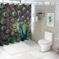 thumbnail image 7 of GOSMITH Purple and Teal Blooming Peacock Shower Curtain Multiple Sizes Durable and Washable White, 7 of 7