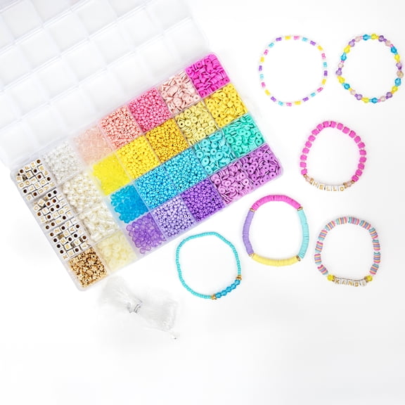 Cousin DIY Pastel Jewelry Making Kit, 3952 Pieces with Alphabet & Heishi Clay Beads