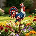 thumbnail image 5 of Sktrjpolfis Double Sided Patriotic Rooster Metal Yard Stake 11.8×7.8In Outdoor Garden 4th of July Lawn Porch Decor, 5 of 5
