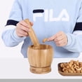 thumbnail image 3 of Juego de mortero y maja de tamaño pequeño con tapa, herramientas para molinillo de especias para mezclar hierbas y especias, tazón de molienda, prensa de utensilios, 3 of 5