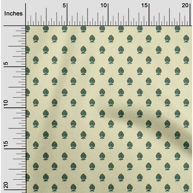oneOone Cotton Flex Fabric Floral Block Decor Fabric Printed BTY 40 Inch Wide