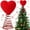 Red, variant on Haidf Valentine's Day Tree Topper Heart, Velvet Heart Tree Topper for Valentines Day Wedding Holiday Party Home Decor, 3.2" x 6.3", Red