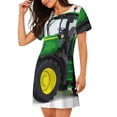 thumbnail image 2 of Fotbe big farm tractor Pattern Women's Cotton Nightgown Sleepwear Short Sleeves Shirt Casual Print Sleepdress, 2 of 6