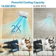 thumbnail image 3 of EastVita 14,000 BTU Portable Air Conditioner with Remote Control, 14000BTU air cooler, Portable AC for room up to 300 Sq Ft,White, 3 of 8