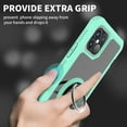 thumbnail image 2 of CoverON Apple iPhone 12 Case / iPhone 12 Pro Case (6.1"), Ring Holder Kickstand Magnetic Mount Clear Hard Back Cover Rubber Bumper, Mint Teal, 2 of 9