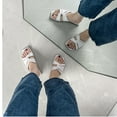 thumbnail image 5 of VerPetridure Womens Sandals Casual Summer Women's Flat-heeled Square Head Sandals Wear One-line Slippers Breathable Shoes, 5 of 5