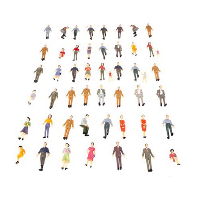 100Pcs G Scale 1:30 Mix Painted Model People Train Park Street Passenger Figures