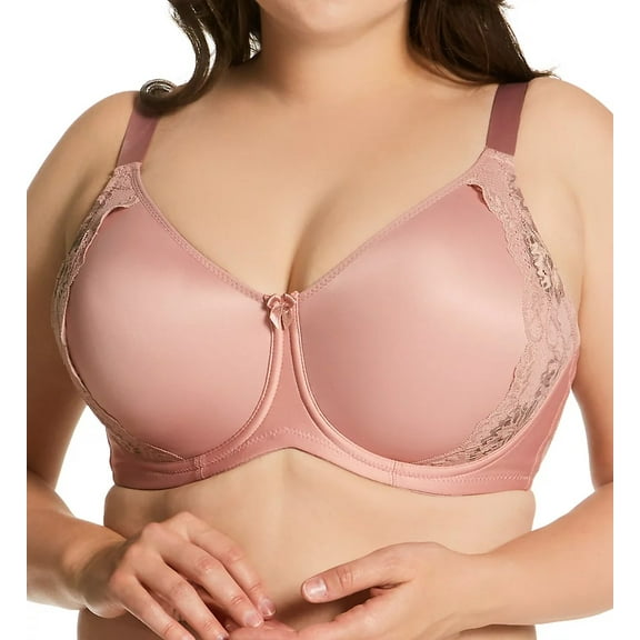 ELILA Dusty Rose Microfiber & Lace Molded Underwire Bra, US 44F, UK 44E, NWOT