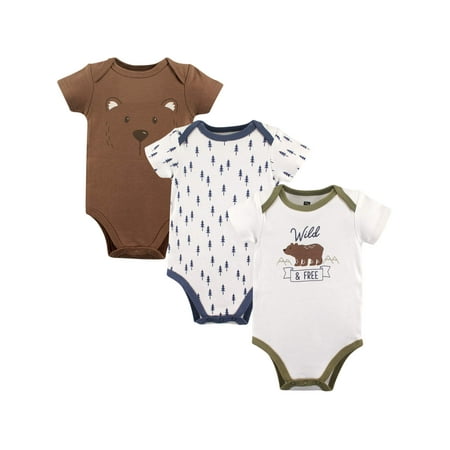 Hudson Baby Boy Cotton Bodysuits 3-Pack