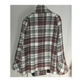 thumbnail image 5 of Womens Plaid Wool Trench Pea Coat Winter Dressy Double Breast Stand Collar Jacket Deep Red S, 5 of 8