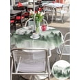 thumbnail image 6 of Outdoor Tablecloth with Umbrella Hole Zipper Foggy Forest Round Tablecloth 54" Waterproof Outside Table Cloth Green Mist Mountain Natural Landscape Patio Table Cover Tablecloths for Picnic Party, 6 of 8