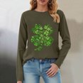 thumbnail image 2 of UngA Womens St Patrick Day Shirts Lucky Shamrock Long Sleeve Tshirt Saint Patricks Day Green Clover Tee Top,Size XXXL, 2 of 8