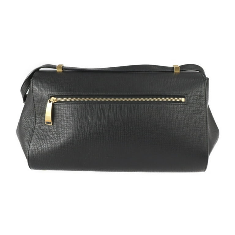 Pre Owned BOTTEGA VENETA Bottega Veneta ANGLE angle Palmellato shoulder bag 576143 calf leather black gold hardware crossbody Good
