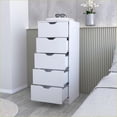 thumbnail image 2 of Dressers White 5 Narrow Drawer Compact Storage | White | Wood, 2 of 5