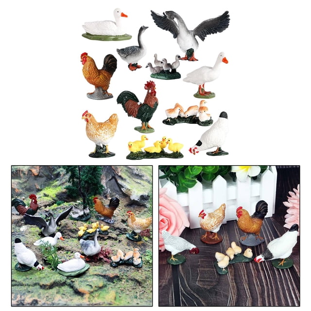 11 Piezas CUTICAT Simulación de animales de granja Estatuilla Decoración para Tartas