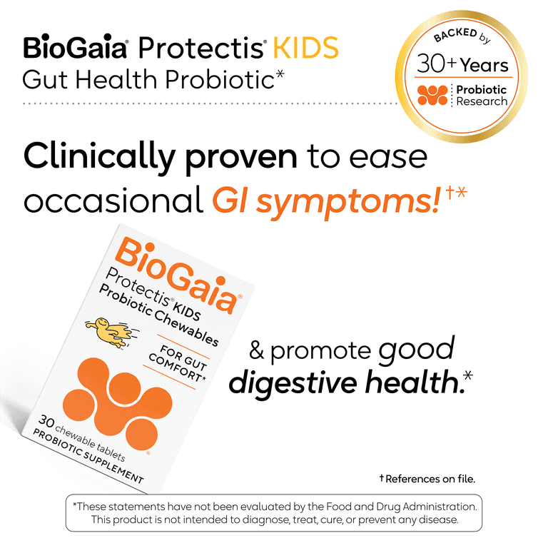 BioGaia Probiotic Digestive Support Chewable Tablets, 30 Count Box