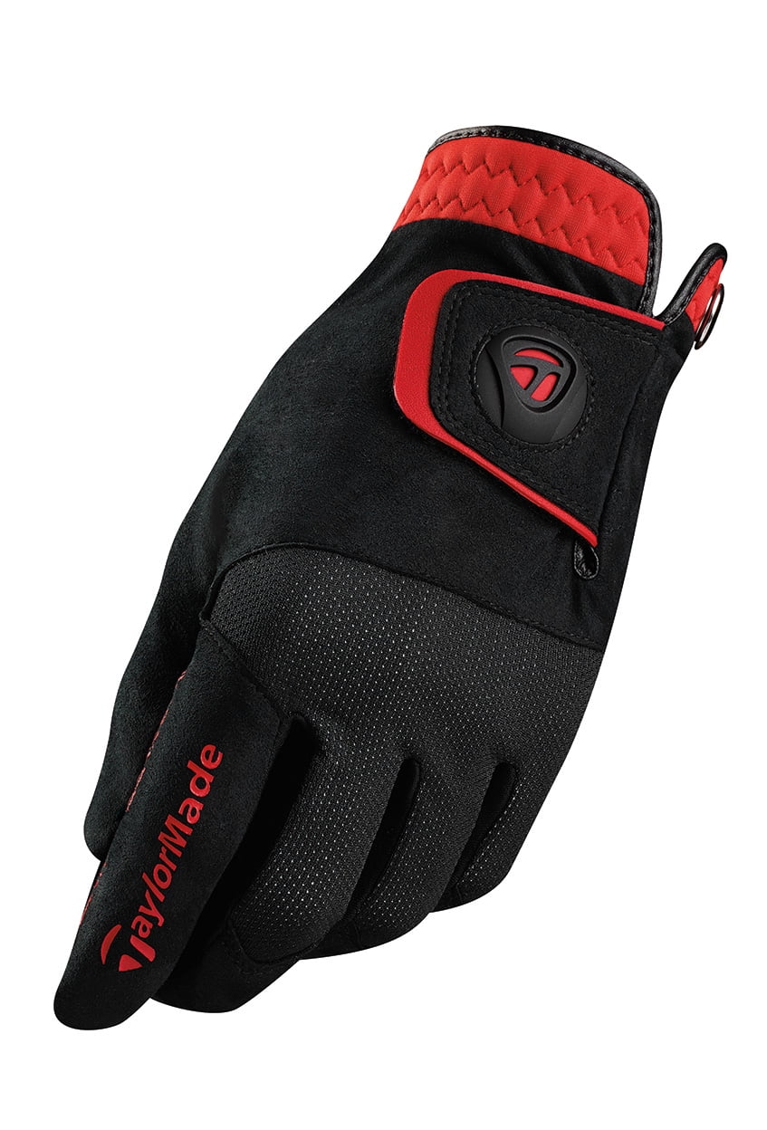 TaylorMade Rain Control Golf Gloves (Black/Red), X-Large