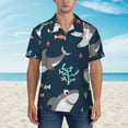 thumbnail image 2 of Kll Men'S Hawaiian Shirt Short Sleeve Button Down Beach Shirts-Friendly Smiling Sharks, 2 of 7