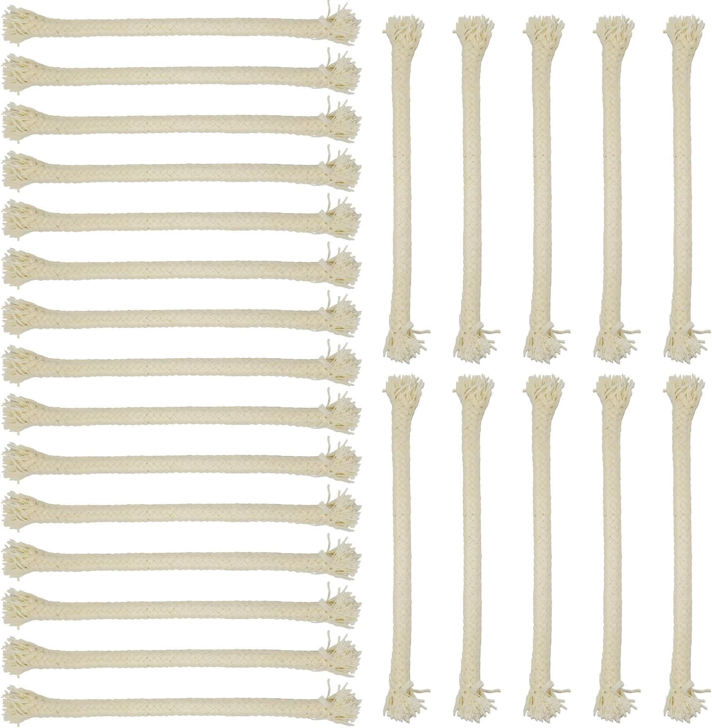 25 Pack 1/2" Round Cotton Oil Lamp Wick for Tiki Torch Wicks, Wicks Candle Lamp, Lampberger Kerosene Lamp, Oil Lamp Wicks, Braided Cotton Wick, Candle Lamp