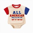 thumbnail image 4 of kpoplk Baby Boy Girl Clothes Infant Summer Oversized Bubble Romper Toddler Baby Plain Short Sleeve Jumpsuit Size 0-3 Months,Beige, 4 of 4