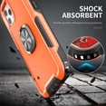 thumbnail image 5 of for iPhone 11 Pro Max Case, Rugged Shockproof Heavy Duty Soft TPU Rubber Bumper Hard PC Back Hybrid Protective Case [with Ring Stand] for iPhone 11 Pro Max (Without Screen Protector) - Orange, 5 of 7
