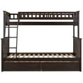 thumbnail image 4 of Euroco Wood Twin over Full Bunk Bed with Drawers, Convertible Two Beds in One, Espresso, 4 of 14