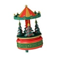 thumbnail image 5 of Carousel Music Box Rotating Carousel Christmas Tree Design Festive Wind Up Mechanism for Holiday Tabletop Display, 5 of 9