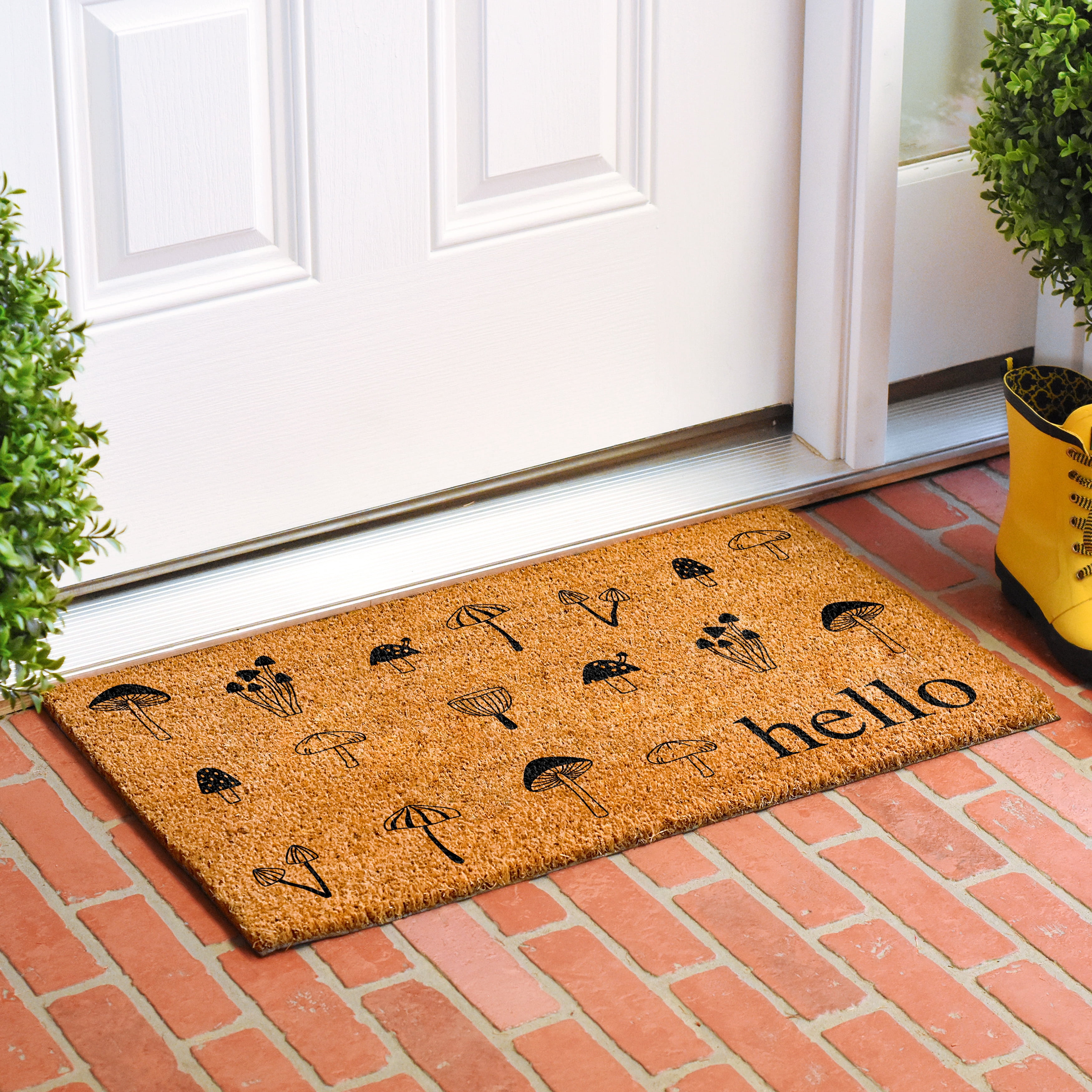 Calloway Mills 112222436 Mushroom Hello Doormat 24" x 36"