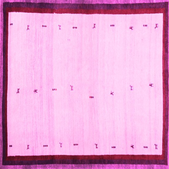 Ahgly Company Indoor Square Solid Pink Modern Area Rugs, 8' Square